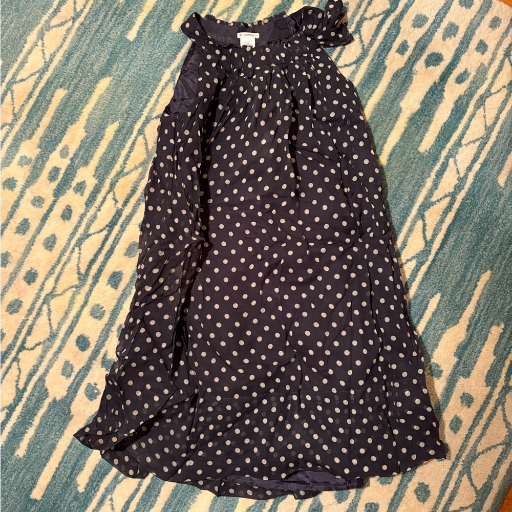 Crewcuts Navy and White Polka Dot Kids Dress